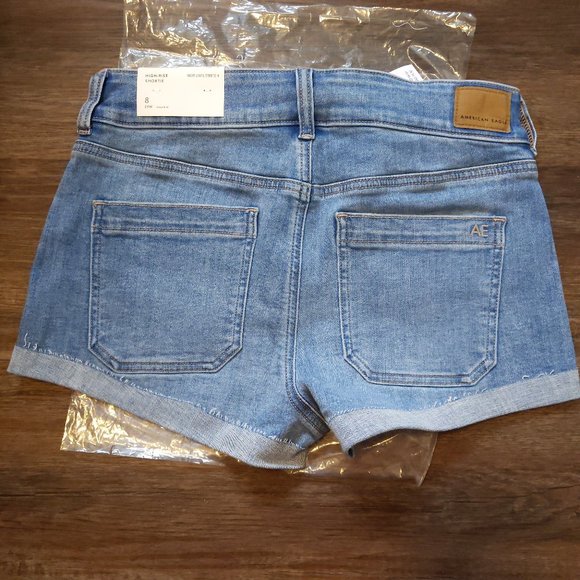 NWT American Eagle (AE) Ne(x)t Level High Waisted Denim Short Short - Picture 2 of 4